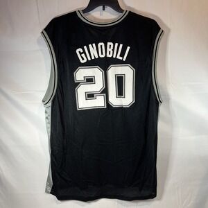 MANU GINOBILI San Antonio Spurs Adidas Black Jersey‎ XXL NBA #20 Duncan Parker